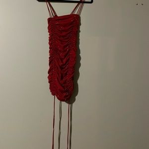 Red mini dress